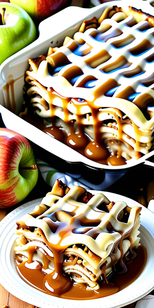 caramel apple cinnamon roll lasagna