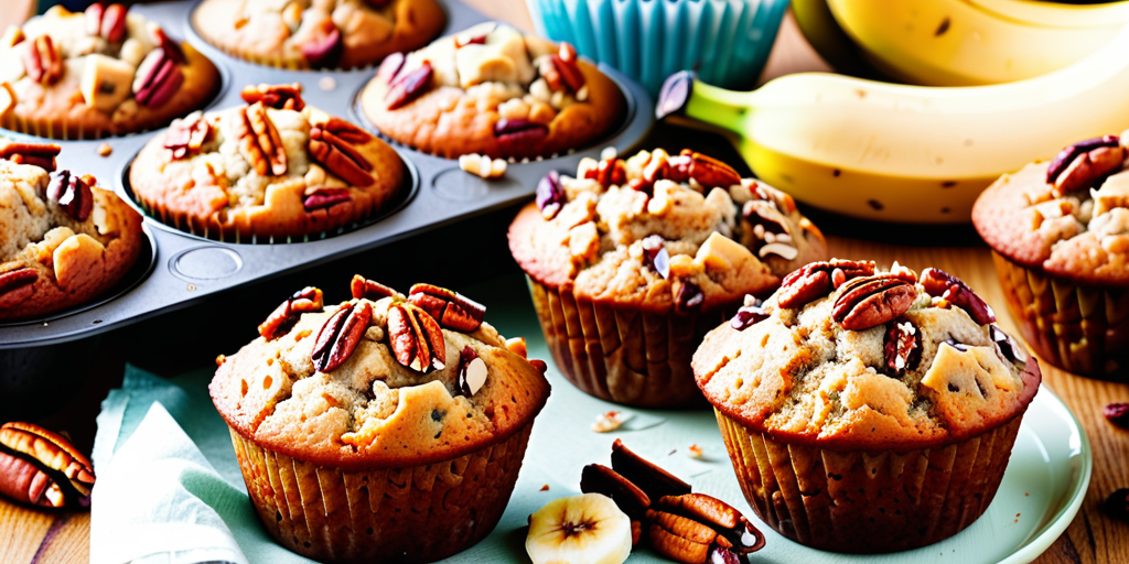 banana and pecan nut muffins