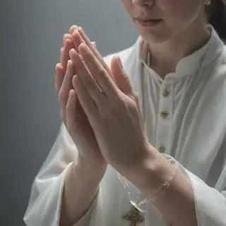 transparent praying hands