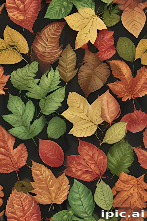 A Beautiful Collection of Colorful Autumn Leaves on a Dark Background
