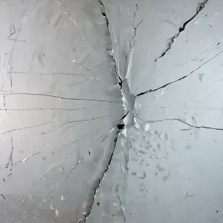 cracked glass transparent