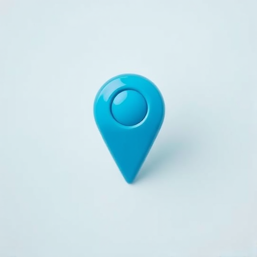Create a high-resolution vector image of a blue map pin with a smooth gradient, using a Canon EOS R5 with an aperture of f/2.8, ISO 100, at a 50mm focal length, in a soft natural light setting, top-down view.