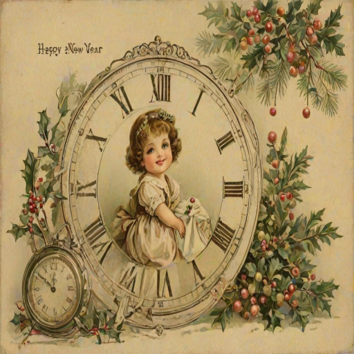 happy new year vintage