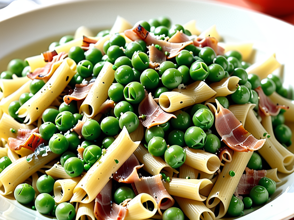 pasta and peas with pancetta