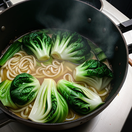 cooking bok choy for ramen