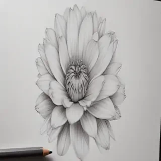 flower pencil drawing