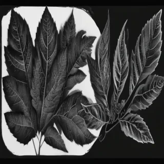 clipart of leaf black and white