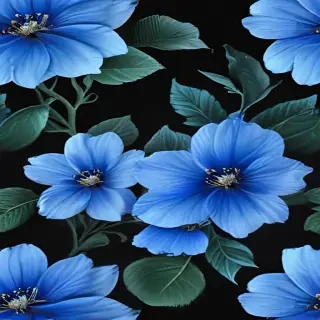 transparent blue flowers