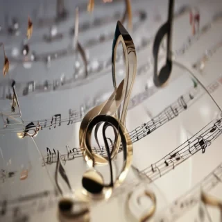 transparent music notes