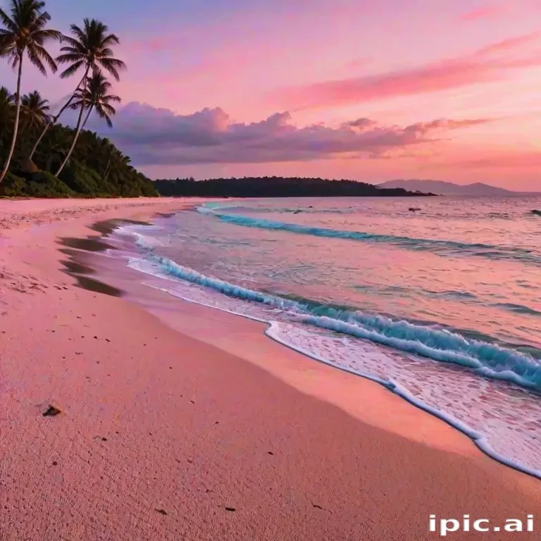 pink beach sunset