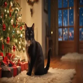 christmas cat background