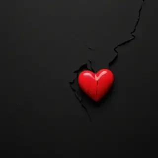 broken heart black background