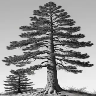 pine tree clip art black and white