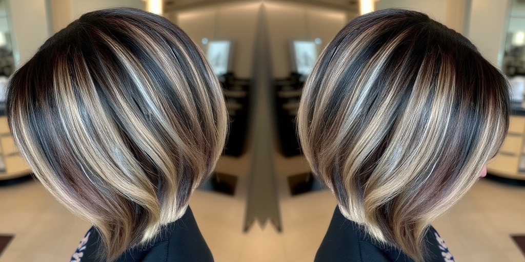 Modern hair style featuring a slicked-back wet look with dark roots seamlessly blending into ash blonde mid-lengths and ends