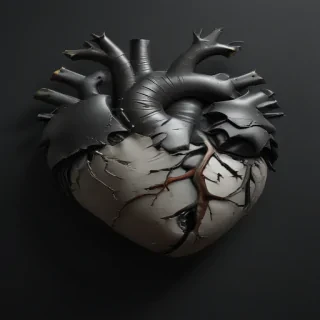 broken heart black