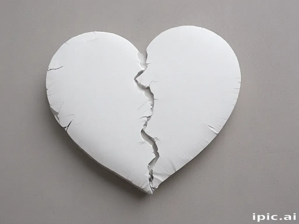 white broken heart