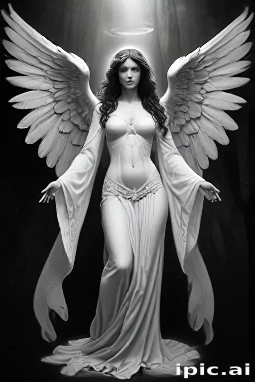 black and white angel drawings