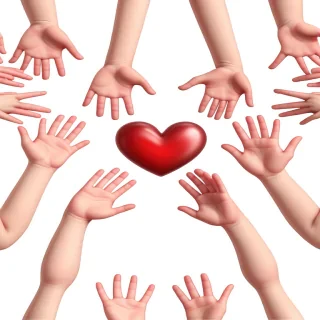 heart hands clipart
