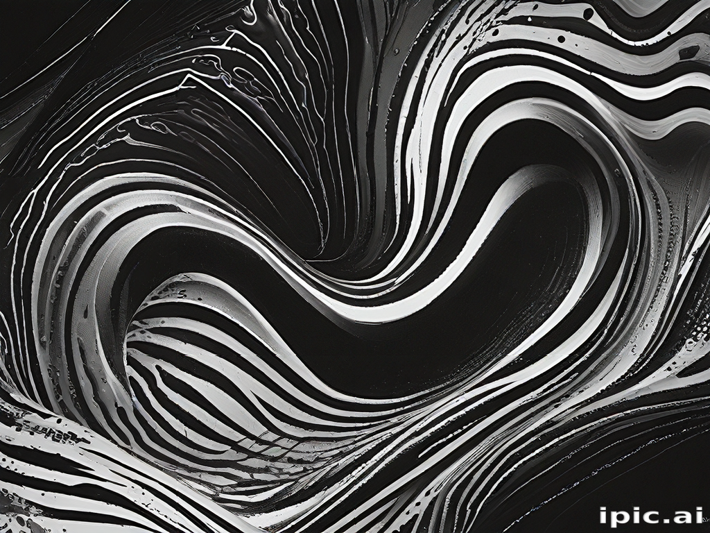 Dynamic Swirls of Black and White Creating an Abstract Visual Symphony