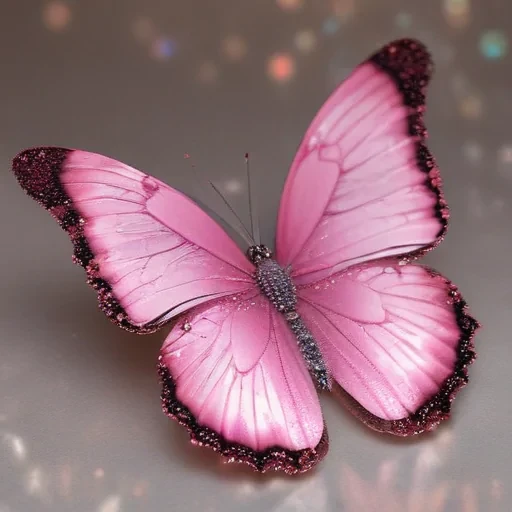 glitter pink butterfly wallpaper