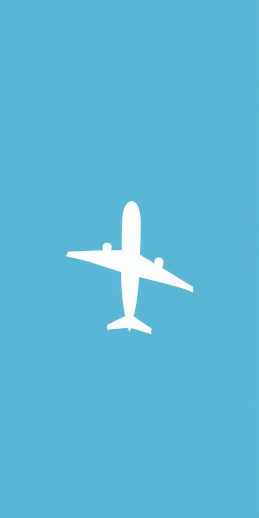 Create a high-resolution vector graphic of a simplistic white airplane silhouette on a solid blue circular background, using a wide-angle lens at f/8 for depth of field, ISO 100 for minimal noise, and a digital camera type for sharpness and clarity.