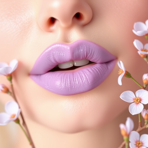 Playful pastel lavender lips exude whimsical charm, featuring a soft matte finish and delicate lilac hues that evoke springtime freshness