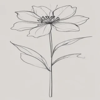 simple flower line art