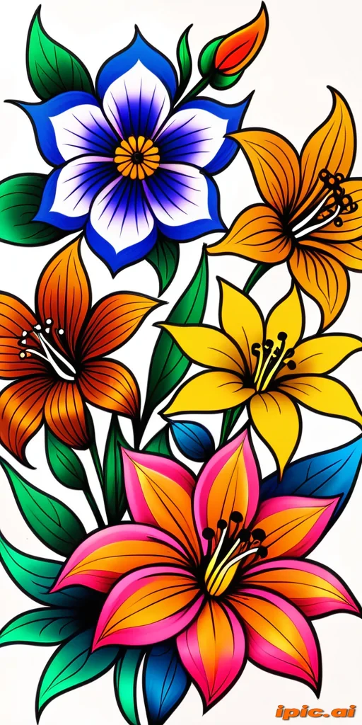 flower color drawings