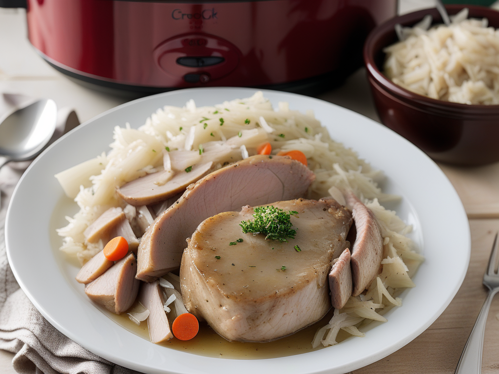 crock pot pork chops and sauerkraut