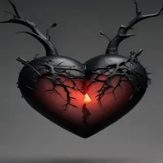 broken heart black