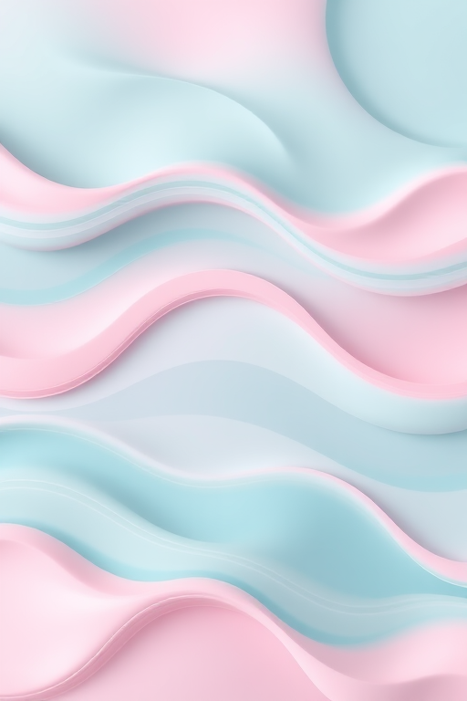 Create a smooth abstract wave pattern with flowing lines in shades of teal and pink, using a high-resolution digital camera, ISO 100, aperture f/8, shutter speed 1/125s, captured from a top-down view in a modern minimalist style.