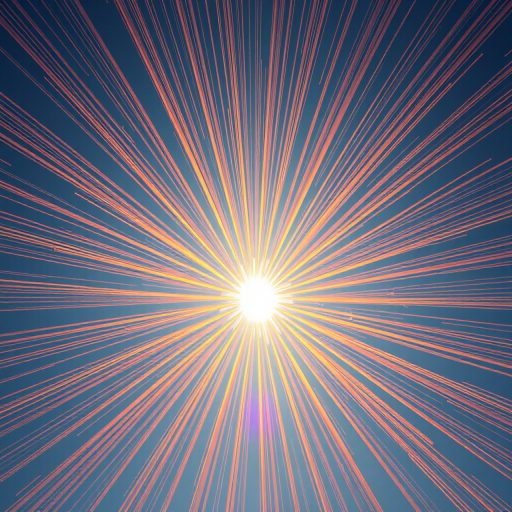 Create a vibrant orange sunburst pattern with radiating lines, using a Canon EOS R5 camera, focal length 24mm, aperture f/8, ISO 100, taken from a frontal view, in high dynamic range for enhanced color and detail.