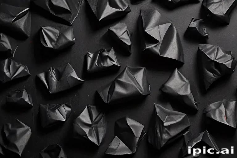 crumpled black paper