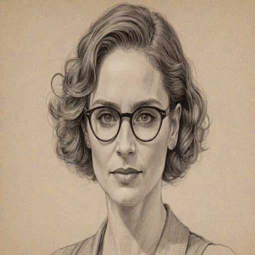 Sublime Amy Brenneman, pencil sketch, portrait of Superb woman 1932s in glasses, hair style beatnik, outline, clear lines, fine lines, 8k