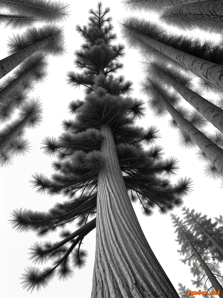 black and white pine tree clip art