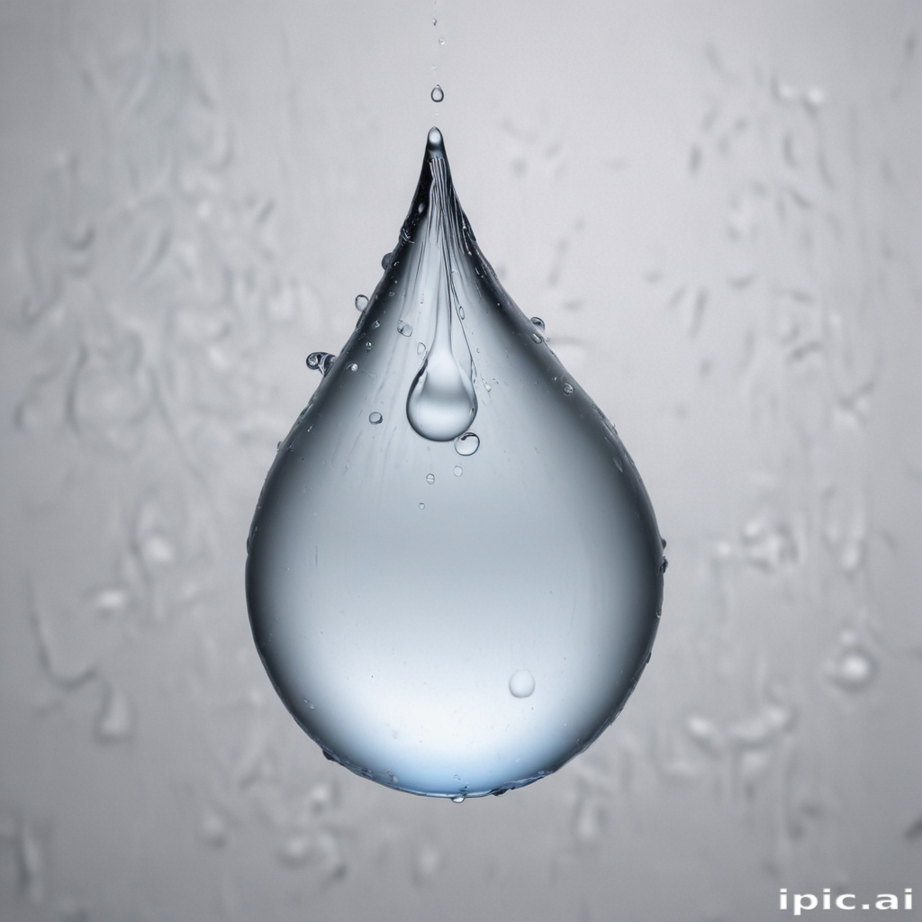 A Close-Up View of a Single Water Droplet against a Soft Background.
