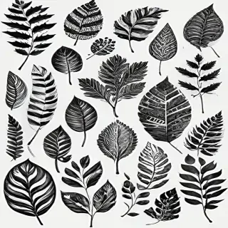 black and white leaf clip art
