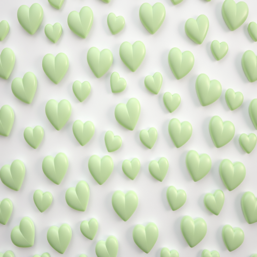 generate a seamless pattern of small light green hearts on a soft white background, taken with a DSLR camera, 50mm lens, f/4 aperture, ISO 100, top-down view, shallow depth of field for a smooth texture effect