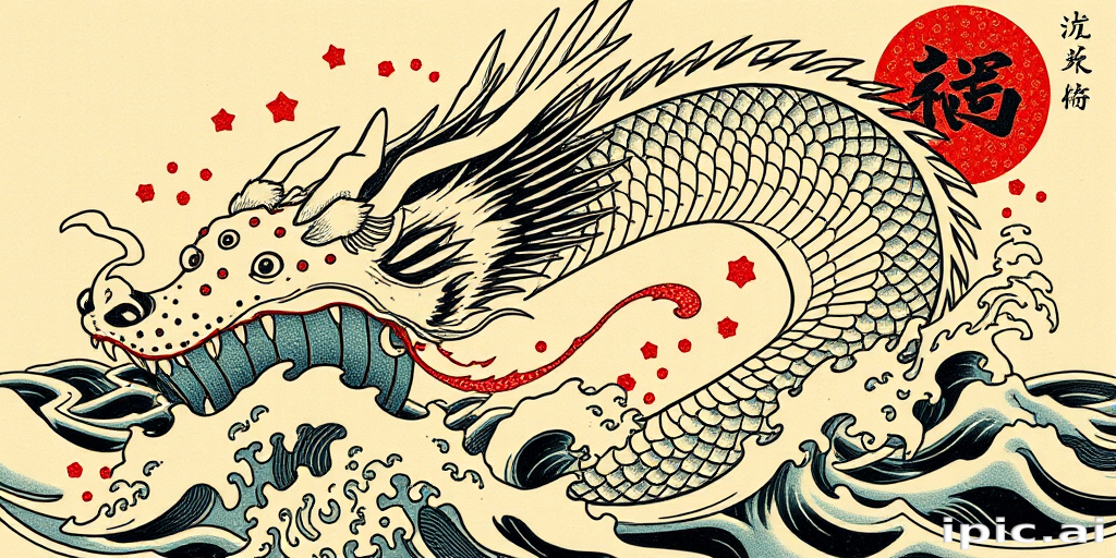 Japanese-inspired irezumi tattoo depicting a fierce dragon emerging from crashing waves, bold outlines and vibrant colors, intricate scales and traditional motifs, full-body coverage design