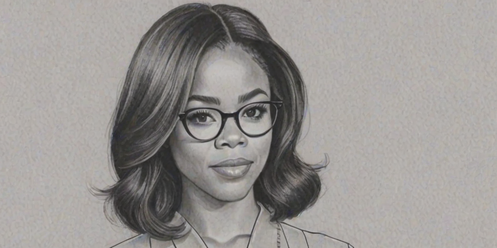 Captivating Regina Hall, pencil sketch, portrait of Comely woman 1969s in glasses, hair style beatnik, outline, clear lines, fine lines, 8k
