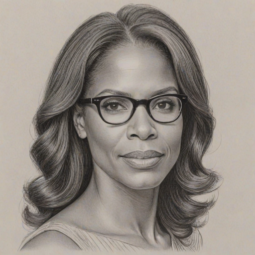 Appealing Audra McDonald, pencil sketch, portrait of Wonderful woman 1960s in glasses, hair style beatnik, outline, clear lines, fine lines, 8k