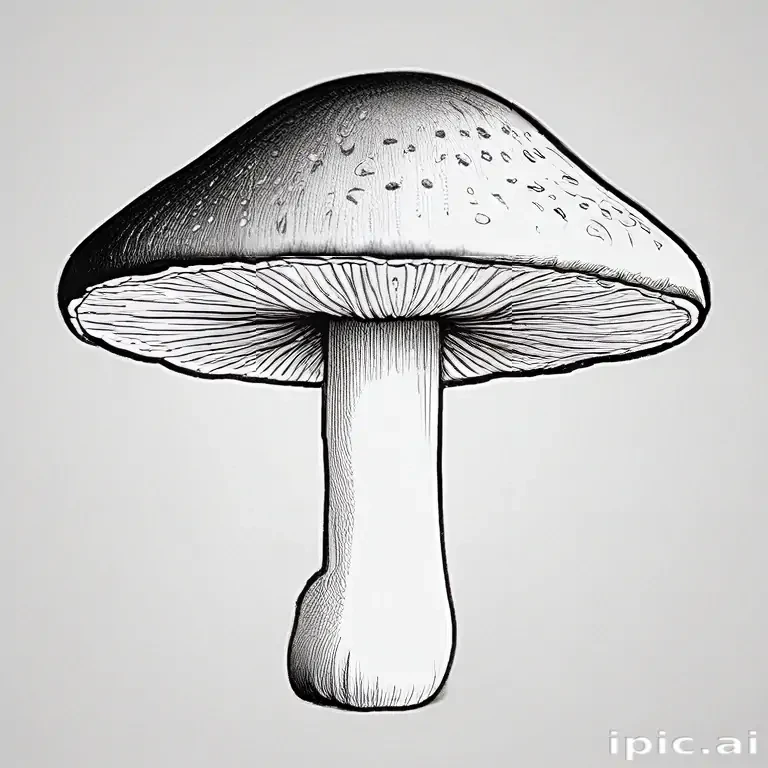 mushroom clip art black and white