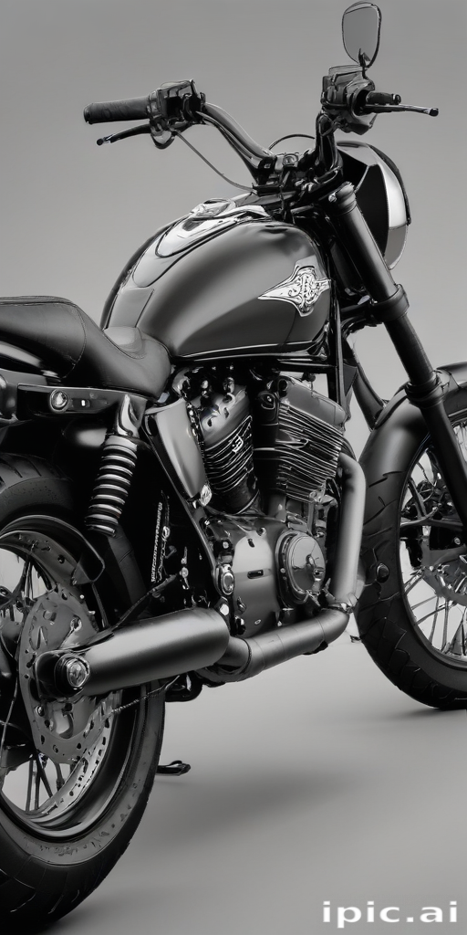 Stylish Black Motorcycle with Custom Design and Sleek Modern Features