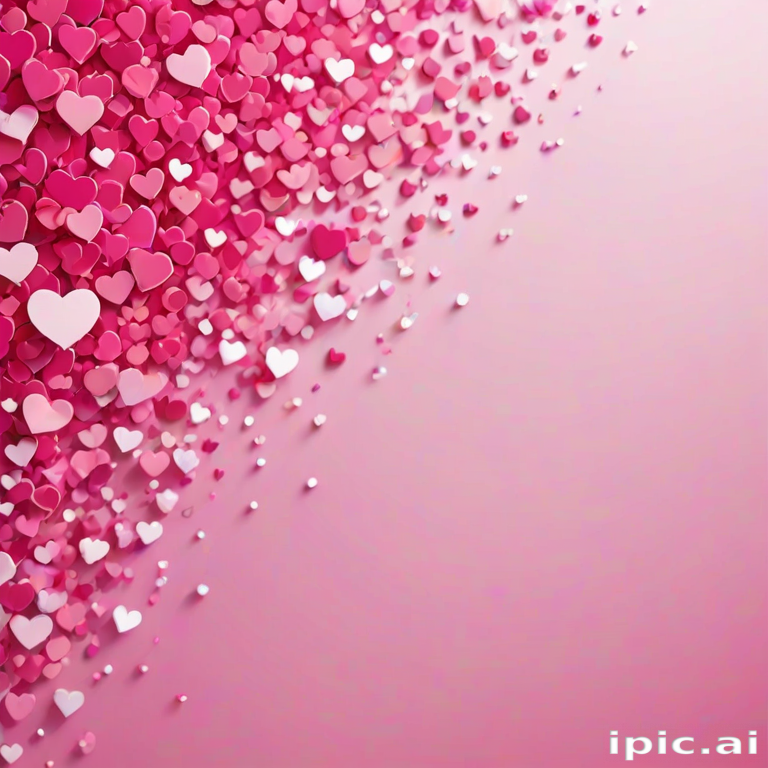 A Beautiful Array of Pink Hearts Spreading Across a Soft Background.