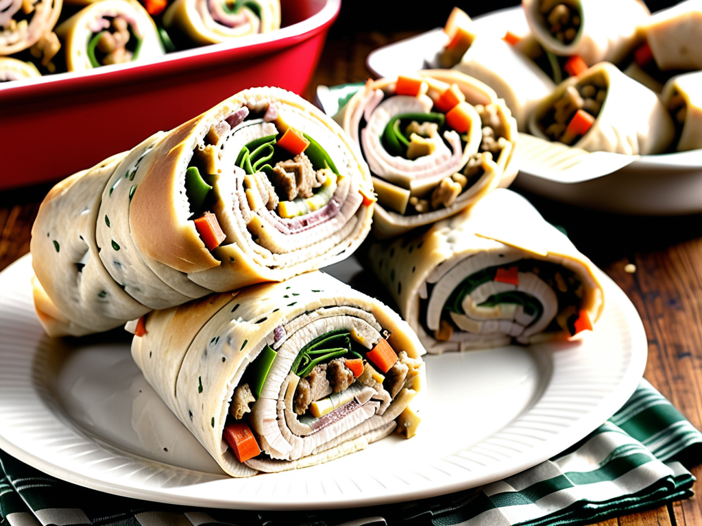 turkey and stuffing roll ups