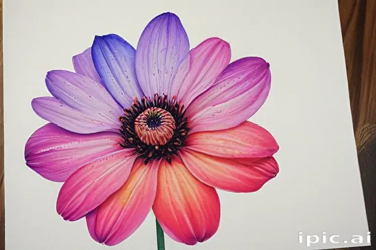 flower drawing with color