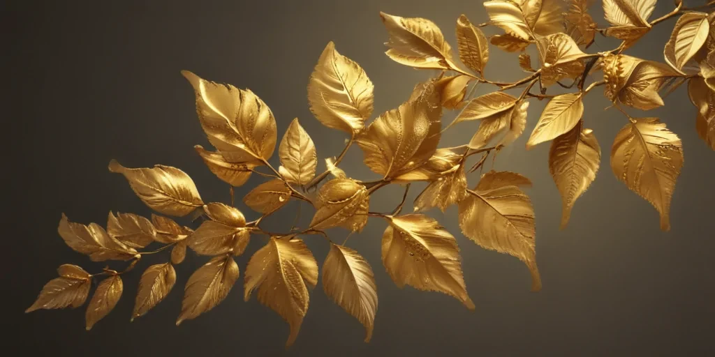 gold leaves png