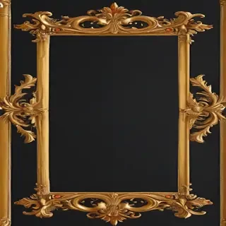 rectangle gold frame png