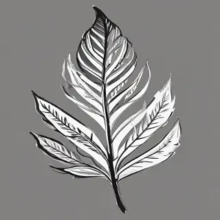 clipart leaf black and white