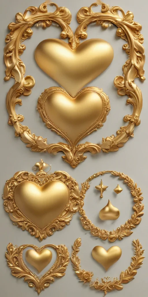 gold heart clipart